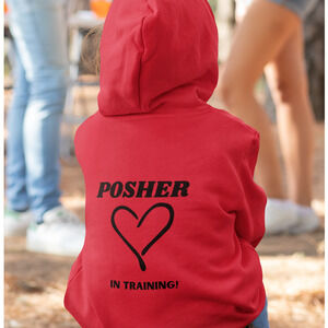 CAUTION Posher In Training Red Black Long Sleeve Graphic Hoodie Sweater
